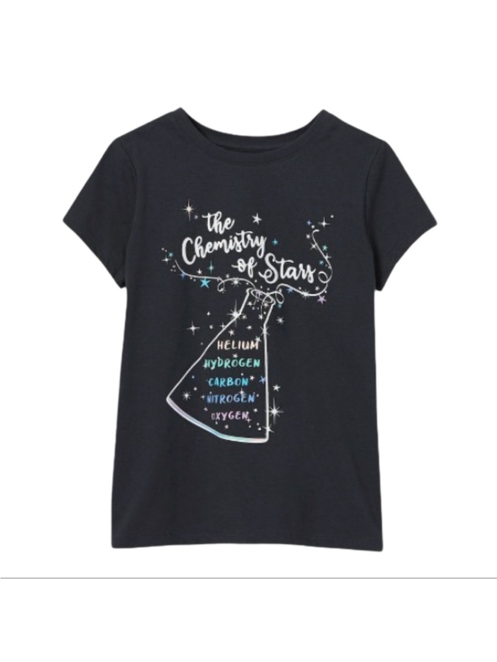 Girls STEM Science Chemistry of the Stars Graphic Tee Size 7/8 M NWT